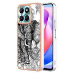 For Honor X6a Electroplating Marble Dual-side IMD Phone Case(Totem Elephant)
