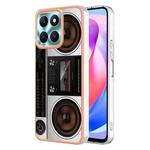 For Honor X6a Electroplating Marble Dual-side IMD Phone Case(Retro Radio)