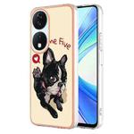 For Honor X7b 4G / 5G Electroplating Marble Dual-side IMD Phone Case(Lucky Dog)