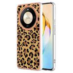 For Honor X9b Electroplating Marble Dual-side IMD Phone Case(Leopard Print)