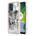 For Motorola Moto E13 Electroplating Marble Dual-side IMD Phone Case(Totem Elephant)