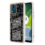 For Motorola Moto E13 Electroplating Marble Dual-side IMD Phone Case(Equation)