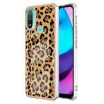 For Motorola Moto E20 / E30 / E40 Electroplating Marble Dual-side IMD Phone Case(Leopard Print)