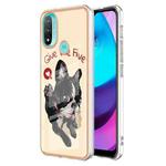 For Motorola Moto E20 / E30 / E40 Electroplating Marble Dual-side IMD Phone Case(Lucky Dog)