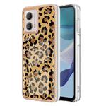 For Motorola Moto G53 / G23 / G13 Electroplating Marble Dual-side IMD Phone Case(Leopard Print)