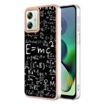 For Motorola Moto G54 Electroplating Marble Dual-side IMD Phone Case(Equation)