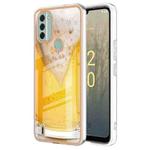 For Nokia C31 Electroplating Marble Dual-side IMD Phone Case(Draft Beer)