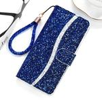 For Xiaomi Redmi Note 8 Glitter Powder Horizontal Flip Leather Case with Card Slots & Holder & Lanyard(Blue)