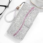 For Xiaomi Redmi Note 8T Glitter Powder Horizontal Flip Leather Case with Card Slots & Holder & Lanyard(Silver)