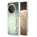 For OnePlus 11 Electroplating Marble Dual-side IMD Phone Case(Smile)