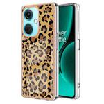 For OnePlus Nord CE 3 Lite / Nord N30 Electroplating Marble Dual-side IMD Phone Case(Leopard Print)