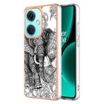 For OnePlus Nord CE3 Electroplating Marble Dual-side IMD Phone Case(Totem Elephant)