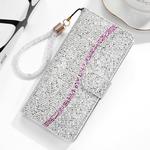 For Huawei Y5 (2019) Glitter Powder Horizontal Flip Leather Case with Card Slots & Holder & Lanyard(Silver)