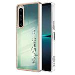 For Sony Xperia 1 IV Electroplating Marble Dual-side IMD Phone Case(Smile)