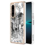 For Sony Xperia 1 IV Electroplating Marble Dual-side IMD Phone Case(Totem Elephant)