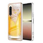 For Sony Xperia 5 IV Electroplating Marble Dual-side IMD Phone Case(Draft Beer)