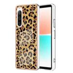 For Sony Xperia 10 IV Electroplating Marble Dual-side IMD Phone Case(Leopard Print)