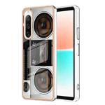 For Sony Xperia 10 IV Electroplating Marble Dual-side IMD Phone Case(Retro Radio)