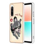 For Sony Xperia 10 IV Electroplating Marble Dual-side IMD Phone Case(Lucky Dog)