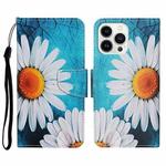 For iPhone 16 Pro 3D Colored Drawing Flip Leather Phone Case(Chrysanthemum)