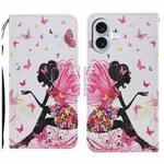 For iPhone 16 Plus 3D Colored Drawing Flip Leather Phone Case(Dance Girl)