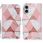 For iPhone 16 3D Colored Drawing Flip Leather Phone Case(Marble)