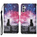 For Samsung Galaxy S23 FE 5G 3D Colored Drawing Flip Leather Phone Case(Star Cat)