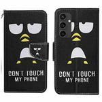 For Samsung Galaxy S24 FE 5G 3D Colored Drawing Flip Leather Phone Case(Penguins)