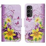 For Samsung Galaxy S24 FE 5G 3D Colored Drawing Flip Leather Phone Case(Yellow Flowers)