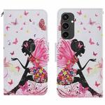 For Samsung Galaxy S24 FE 5G 3D Colored Drawing Flip Leather Phone Case(Dance Girl)