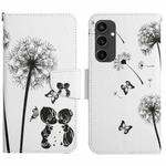 For Samsung Galaxy S24 FE 5G 3D Colored Drawing Flip Leather Phone Case(Dandelions)