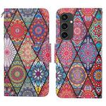 For Samsung Galaxy S24 FE 5G 3D Colored Drawing Flip Leather Phone Case(Rhombus Totem)