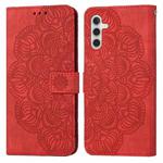 For Samsung Galaxy S23 FE 5G Mandala Embossed Flip Leather Phone Case(Red)