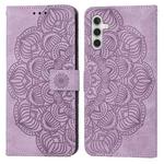 For Samsung Galaxy S23 FE 5G Mandala Embossed Flip Leather Phone Case(Purple)