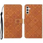 For Samsung Galaxy S23 FE 5G Ethnic Style Embossed Pattern Leather Phone Case(Brown)