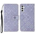 For Samsung Galaxy S23 FE 5G Ethnic Style Embossed Pattern Leather Phone Case(Purple)