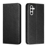 For Samsung Galaxy S23 FE 5G Carbon Fiber Texture Flip Holder Leather Phone Case(Black)