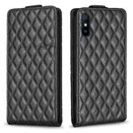 For Xiaomi Redmi 9A Diamond Lattice Vertical Flip Leather Phone Case(Black)