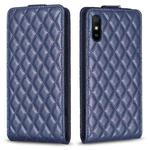 For Xiaomi Redmi 9A Diamond Lattice Vertical Flip Leather Phone Case(Blue)