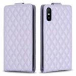 For Xiaomi Redmi 9A Diamond Lattice Vertical Flip Leather Phone Case(Purple)