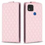 For Xiaomi Redmi 9C Diamond Lattice Vertical Flip Leather Phone Case(Pink)