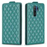 For Xiaomi Redmi 9 Diamond Lattice Vertical Flip Leather Phone Case(Green)