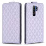 For Xiaomi Redmi 9 Diamond Lattice Vertical Flip Leather Phone Case(Purple)