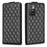 For Redmi 10 2022 / Note 11 4G Diamond Lattice Vertical Flip Leather Phone Case(Black)