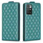 For Redmi 10 2022 / Note 11 4G Diamond Lattice Vertical Flip Leather Phone Case(Green)