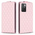 For Redmi 10 2022 / Note 11 4G Diamond Lattice Vertical Flip Leather Phone Case(Pink)