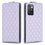 For Redmi 10 2022 / Note 11 4G Diamond Lattice Vertical Flip Leather Phone Case(Purple)