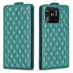 For Xiaomi Redmi 10C Diamond Lattice Vertical Flip Leather Phone Case(Green)