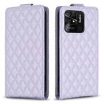 For Xiaomi Redmi 10C Diamond Lattice Vertical Flip Leather Phone Case(Purple)