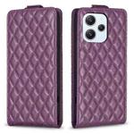 For Xiaomi Redmi 12 Diamond Lattice Vertical Flip Leather Phone Case(Dark Purple)